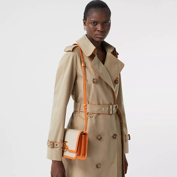 【バーバリー ショルダーバッグ コピー】スモール コットンキャンバス&レザー TBバッグ 80321371